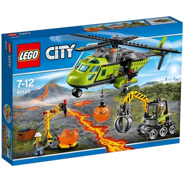 Lego 60123 City : L'hélicoptère d'approvisionnement du volcan - Lego-60123