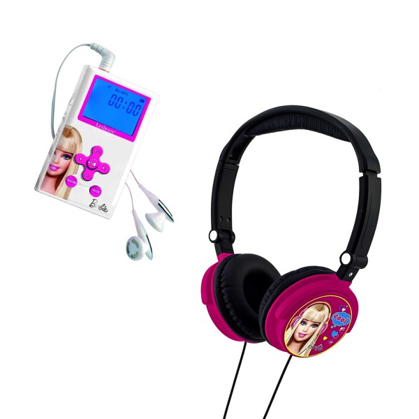 Kit tendance Barbie : Baladeur MP3 et casque audio stéréo - Lexibook-DMP63BBY