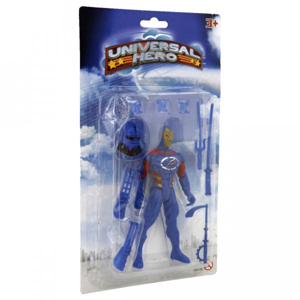 Figurine de ninja Universal Hero : Bleu, rouge et or - LGRI-94654-1
