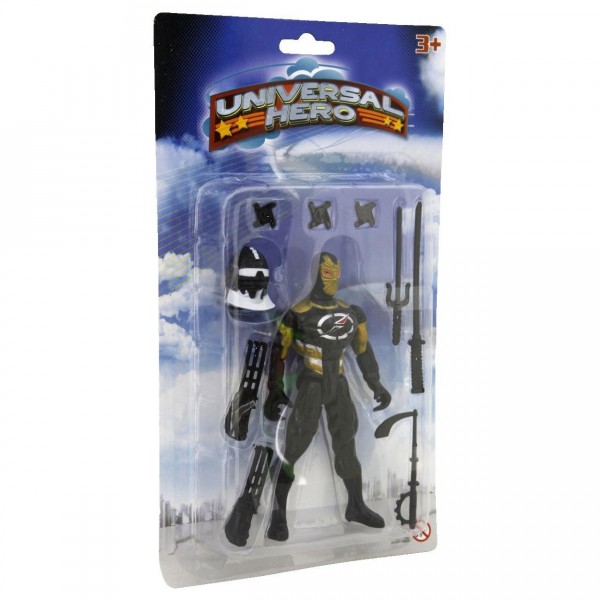 Figurine de ninja Universal Hero : Noir et or - LGRI-94654-2