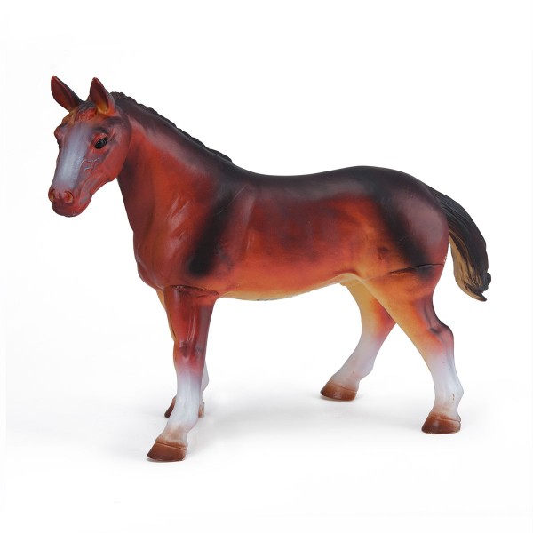 Figurine souple cheval noir, orange et blanc - LGRI-FC83111-3