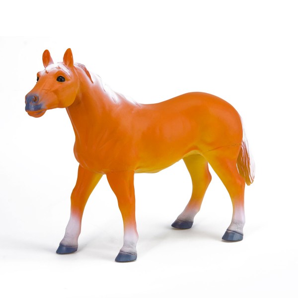Figurine souple cheval orange à la crinière blanche - LGRI-FC83111-1