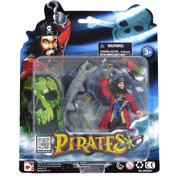Set figurines Pirates : Pirate, poisson et perroquet - LGRI-505201-2