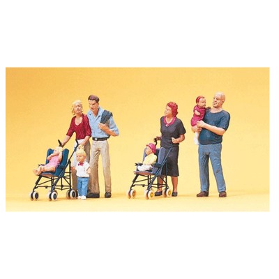 Modélisme HO - Figurines : Parents, enfants et poussettes Modélisme HO - Figurines : Parents, enfants et poussettes