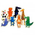 Djeco Puzzle 8 x 3 pièces en bois - Crazy animaux
