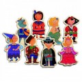 Djeco Puzzle 8 x 3 pièces en bois - Enfants déguisés