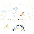 Djeco Stickers muraux Petits pois pour chambre Céleste
