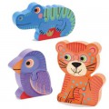 Djeco Puzzles évolutifs en bois x 3 : Tunga & Co