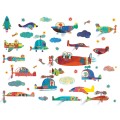 Djeco Stickers muraux 3D : Véhicules volants