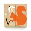 Djeco Puzzle cube en bois 4 pièces : Nature et Co