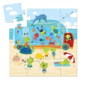 Djeco Puzzle Silhouette 16 pièces : L'aquarium