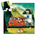 Djeco Puzzle Silhouette 16 pièces : Le camion de pompier