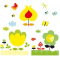 Djeco Stickers muraux Les fleurs jaunes pour chambre Twiggy