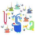 Djeco Stickers repositionnables : Dragons et chevaliers