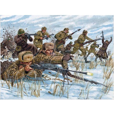 figurines 2ã¨me guerre mondiale : infanterie russe tenue hivernale