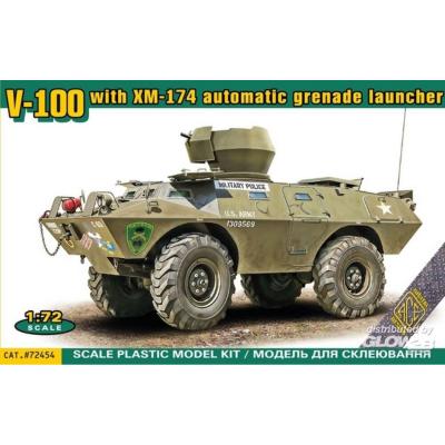 Maquette char : Véhicule blindé américain V-100 avec XM-174 - 1/72 Maquette char : Véhicule blindé américain V-100 avec XM-174 - 1/72