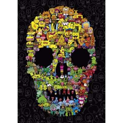 puzzle 1000 piã¨ces : doodles skull