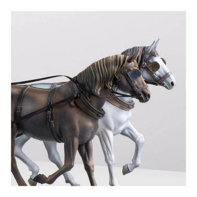 Lot de 2 chevaux en rÃ©sine pour StageCoach -  1/12