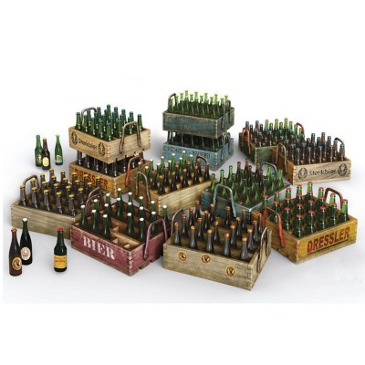 maquette bouteilles de biã¨res et caisses en bois