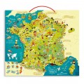 Vilac Puzzle 93 pièces magnétique en bois : Carte des merveilles de France
