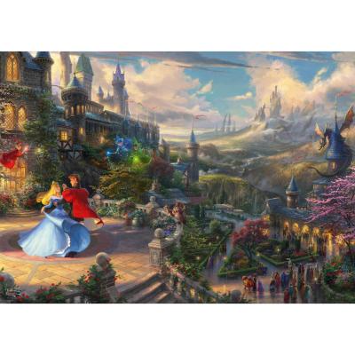 Puzzle 1000 piÃ¨ces : Thomas Kinkade : La Belle au bois dormant, danse dans la lumiÃ¨re enchantÃ©e, Dis