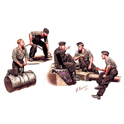 figurines 2ã¨me guerre mondiale : equipage allemand de char tigre 1943