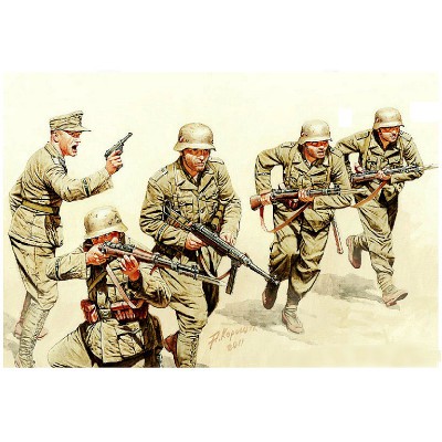 Figurines 2ème Guerre Mondiale : Infanterie deutsches Afrika Korps à l'assaut 1942 Figurines 2ème Guerre Mondiale : Infanterie deutsches Afrika Korps à l'assaut 1942