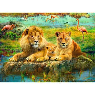 Puzzle 500 piÃ¨ces - Lions dans la savane