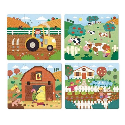 Puzzles de 6 à 16 pièces : 4 puzzles évolutifs : La Ferme Puzzles de 6 à 16 pièces : 4 puzzles évolutifs : La Ferme