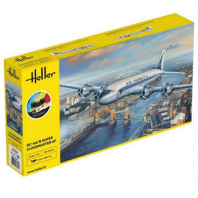 Heller Maquette Avion : Starter Kit - Dc6 Super Cloudmas