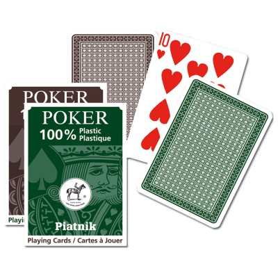 Piatnik Jeu de cartes de Poker en plastique : Marron. Jeu de cartes de Poker en plastique : Marron