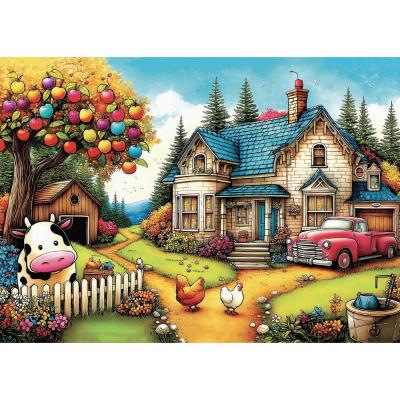 Puzzle 1000 pièces : Vie agricole vibrante