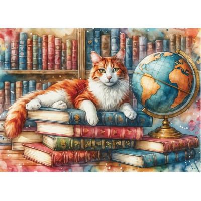 Puzzle 1000 piÃ¨ces : LIVRES, GLOBE ET RRONNEMENTS