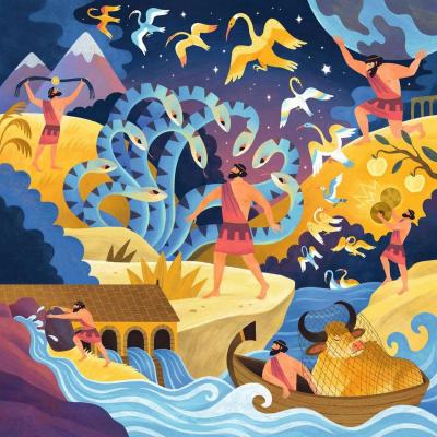 Puzzle 64 piÃ¨ces : Les douze travaux d'Hercule
