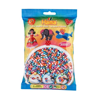 Hama Sachet de 3000 perles Hama Midi : Perles bicolores