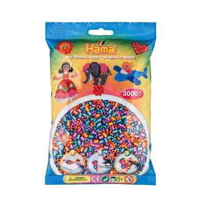 Hama Sachet de 3000 perles Hama Midi : Perles bicolores