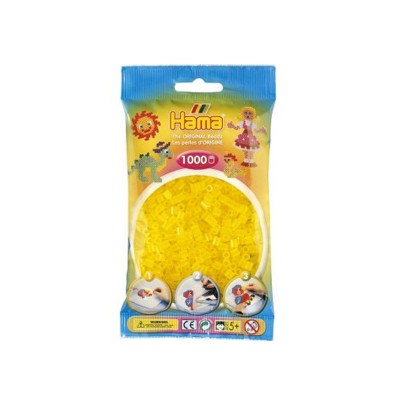 Hama Sachet de 1000 perles Hama Midi : Jaune transparent