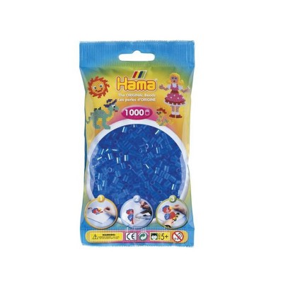 Hama Sachet de 1000 perles Hama Midi : Bleu transparent