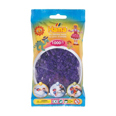 Hama Sachet de 1000 perles Hama Midi : Violet transparent