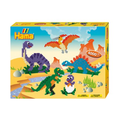 Hama Kit de perles thématique Hama midi : Les dinosaures