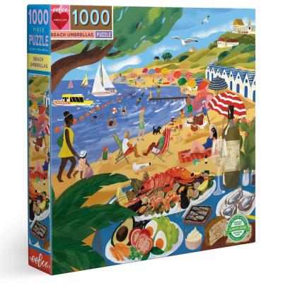 puzzle carrã© 1000 piã¨ces : parasols de plage