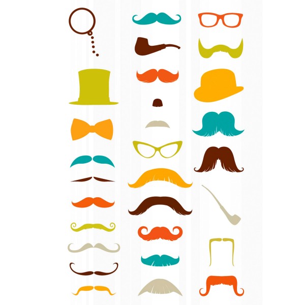 Sachet une planche de gommettes en 3D : Moustaches - Maildor-560519C