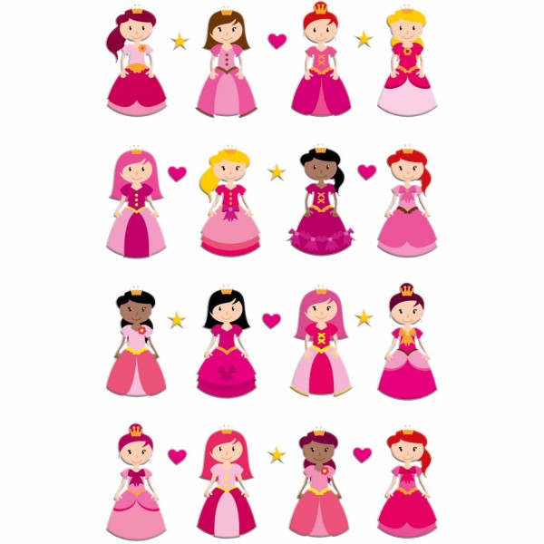 Stickers Cooky 1 planche : Princesses - Maildor-CY002O