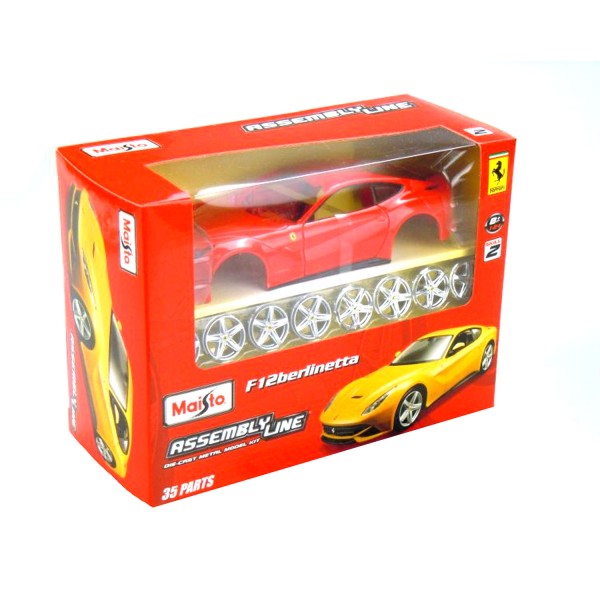 Modèle réduit à assembler Ferrari F12 Berlinetta : Collection Assembly line Echelle 1/24 : Rouge - Maisto-M39018-3