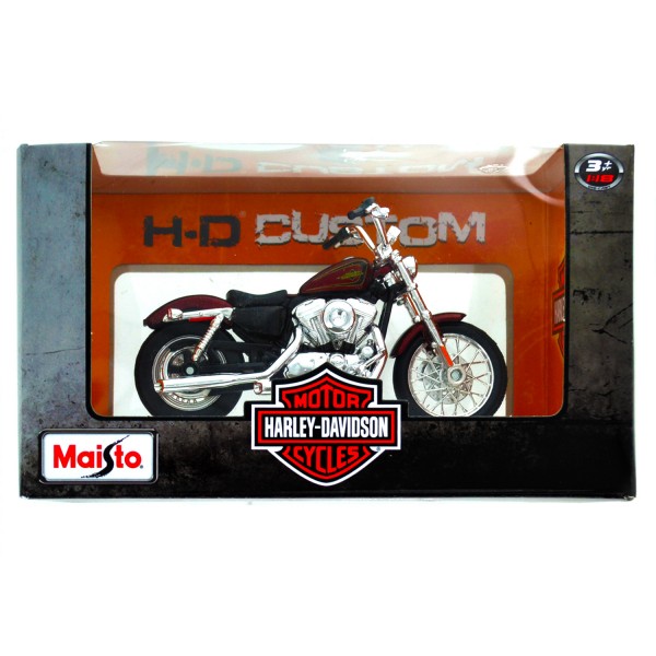 Modèle réduit Moto Harley-Davidson : 2012 XL 1200V Seventy two bordeaux : Echelle 1/18 - Maisto-M34360-20