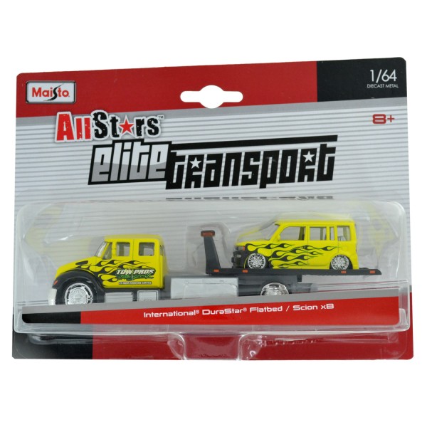 Modèles réduits 2 véhicules échelle 1/64 : International Durastar Flatbed /Scion xB - Maisto-M15055-2