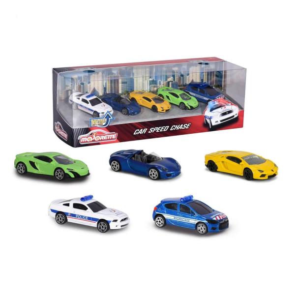 Véhicules Majorette : Coffret 5 véhicules : Car speed chase - Smoby-212053163LGR