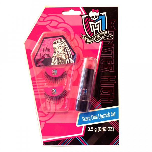 Set maquillage Monster High : Rouge à lèvre et faux cils - Markwins-9142200