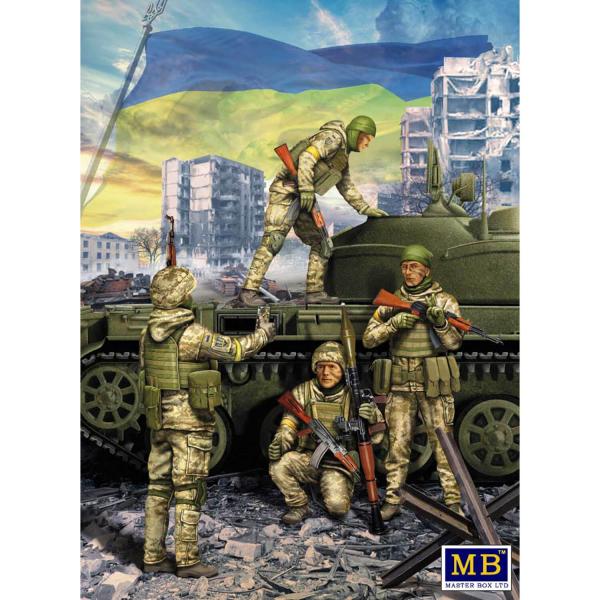 Figurines militaires : Soldats ukrainiens Défense de Kiev, Guerre russo-ukrainienne - Masterbox-MB35223