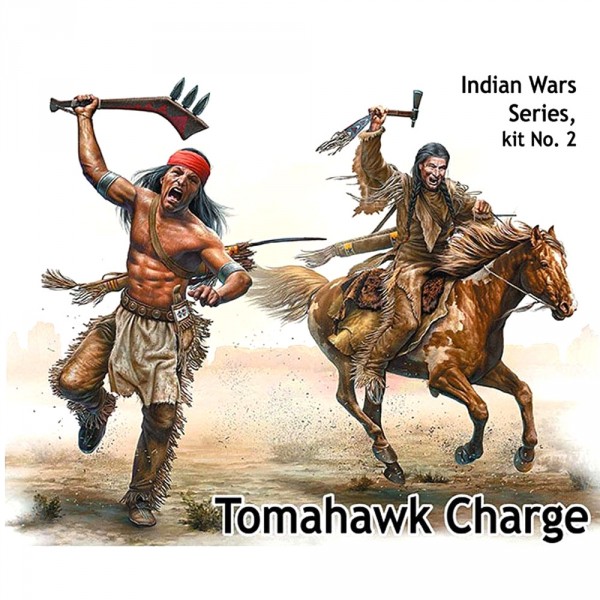 Figurines Indiens : Indian Wars Series kit n°2 : Charge au Tomahawk - Master-MB35192